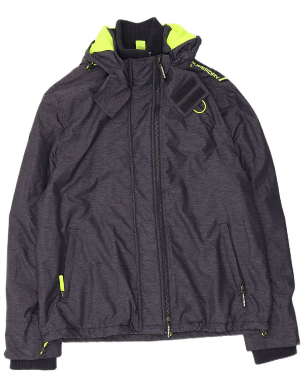 Superdry Mens Hooded Windbreaker Jacket UK 46 3XL Navy Blue Nylon