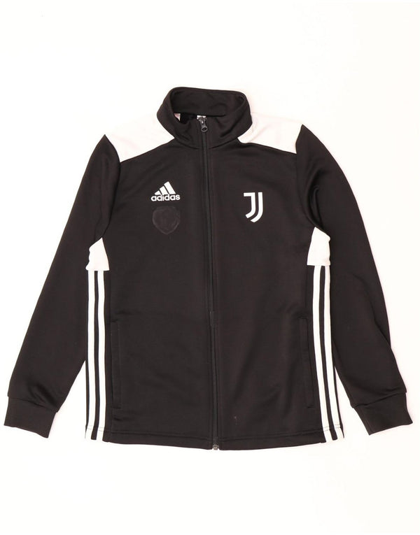 Adidas Boys Juventus Tracksuit Top Jacket 13-14 Years Black Colourblock