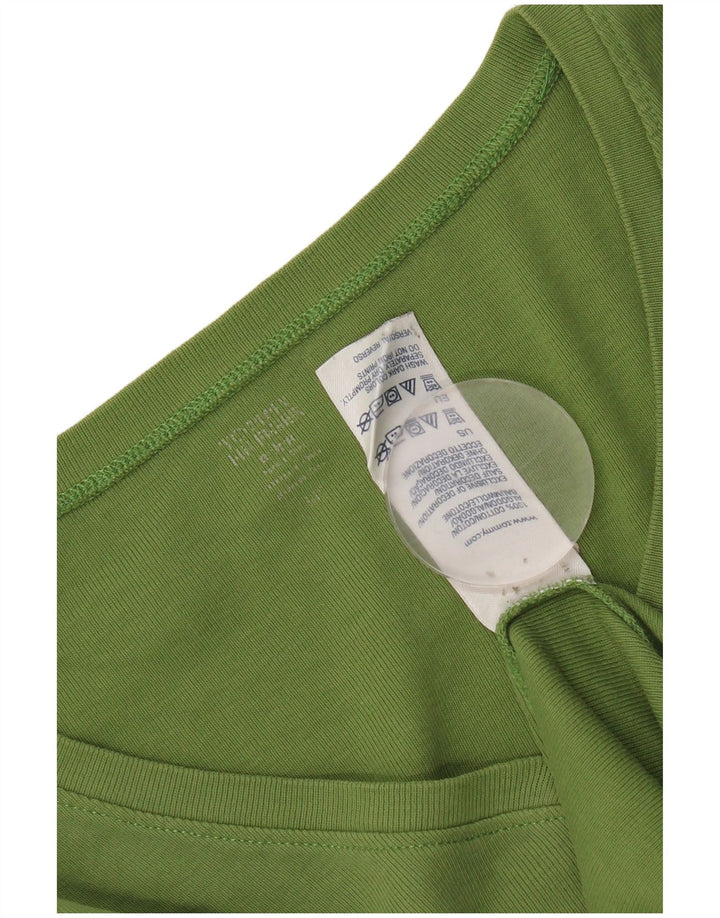 Tommy Hilfiger Womens Top Long Sleeve UK 12 Medium Green Cotton