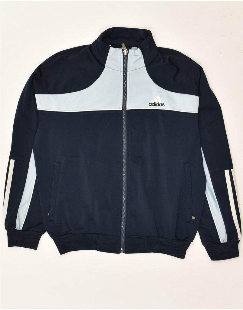 ADIDAS Boys Graphic Tracksuit Top Jacket 11-12 Years Large Navy Blue | Vintage Adidas | Thrift | Second-Hand Adidas | Used Clothing | Messina Hembry 