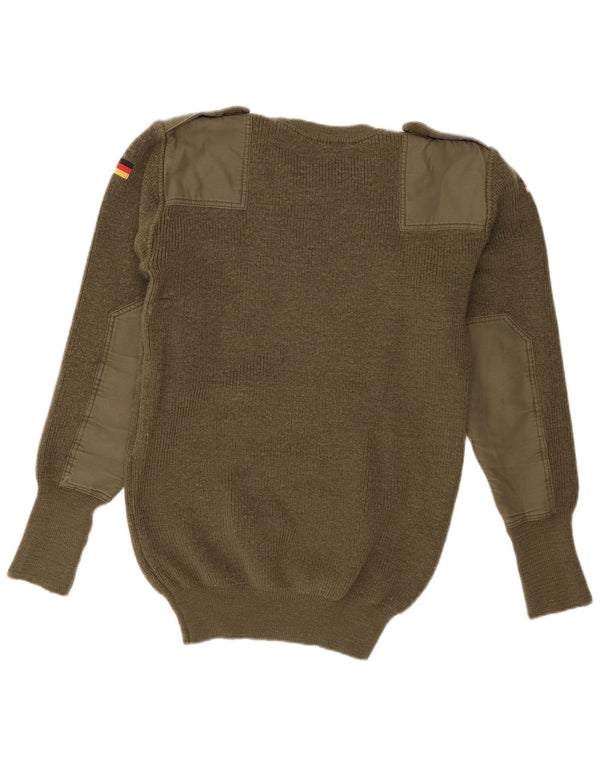Vintage Mens Military Crew Neck Jumper Sweater IT 50 Medium Khaki Army