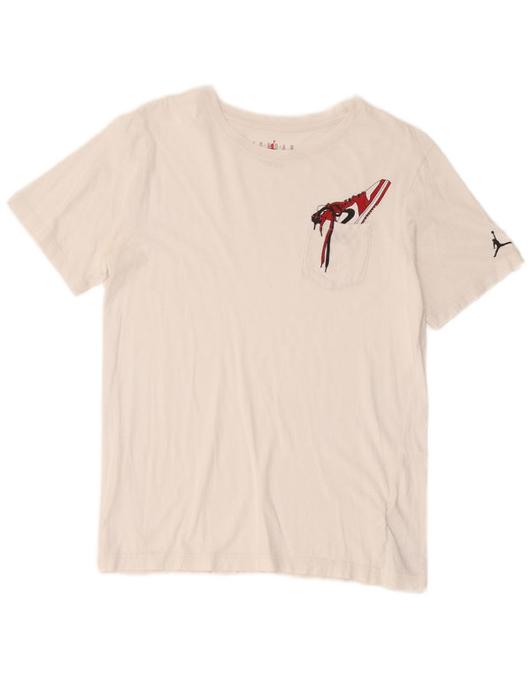 Jordan Boys Graphic T-Shirt Top 13-14 Years XL White Cotton