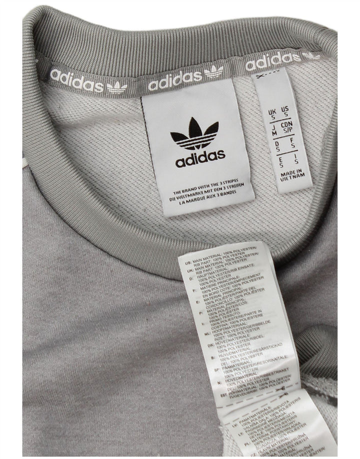 Adidas Mens Sweatshirt Jumper Small Grey Polyester