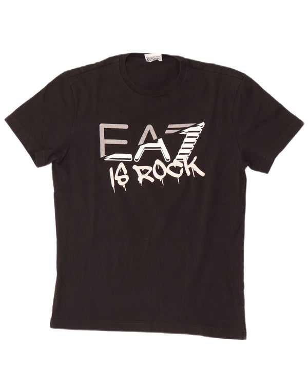 Emporio Armani Mens Graphic T-Shirt Top Medium Black