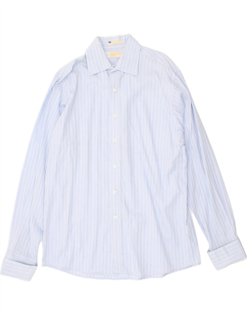 MICHAEL KORS Mens Formal Shirt Size 1/2 Large Blue Striped Cotton Vintage Michael Kors and Second-Hand Michael Kors from Messina Hembry 