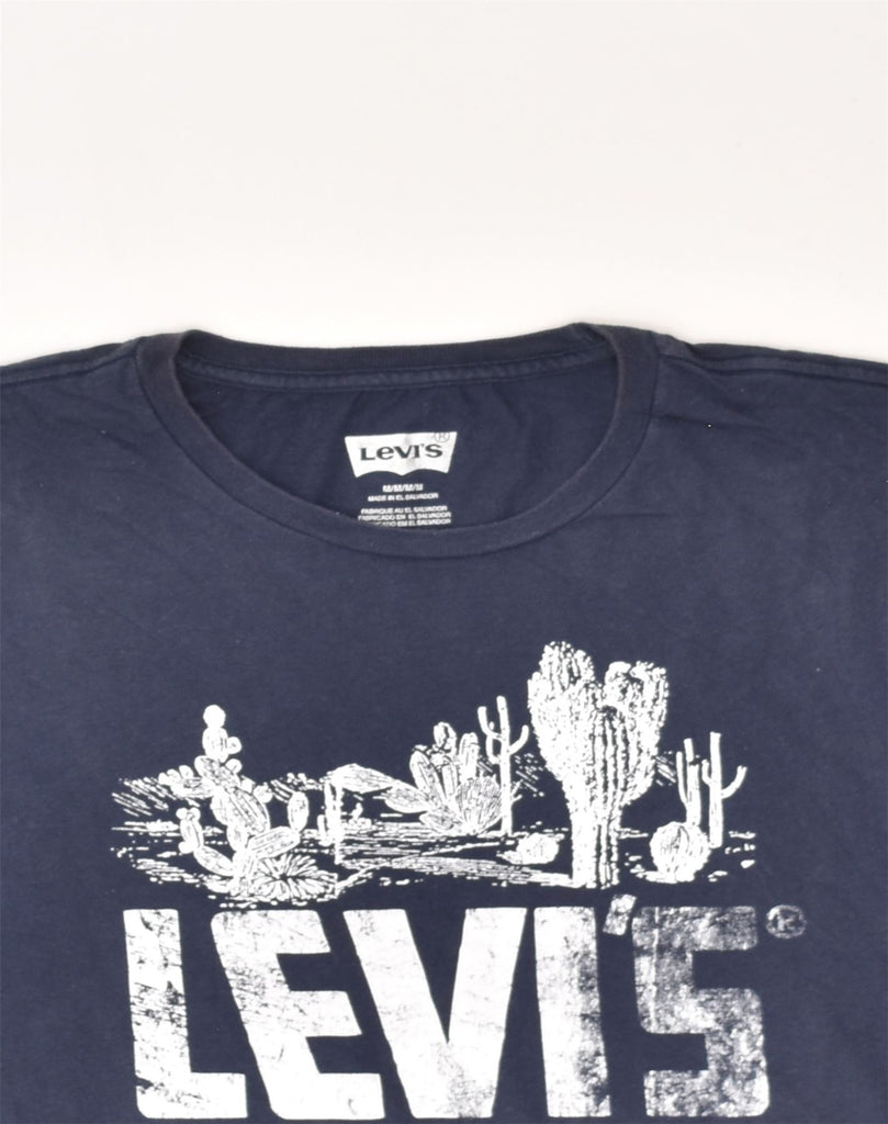 LEVI'S Mens Graphic T-Shirt Top Medium Navy Blue Cotton | Vintage Levi's | Thrift | Second-Hand Levi's | Used Clothing | Messina Hembry 