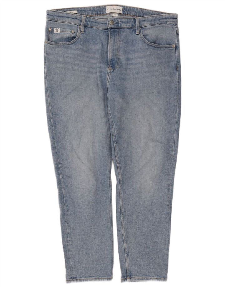 Calvin Klein Mens Dad Slim Jeans W34 L28 Blue Cotton