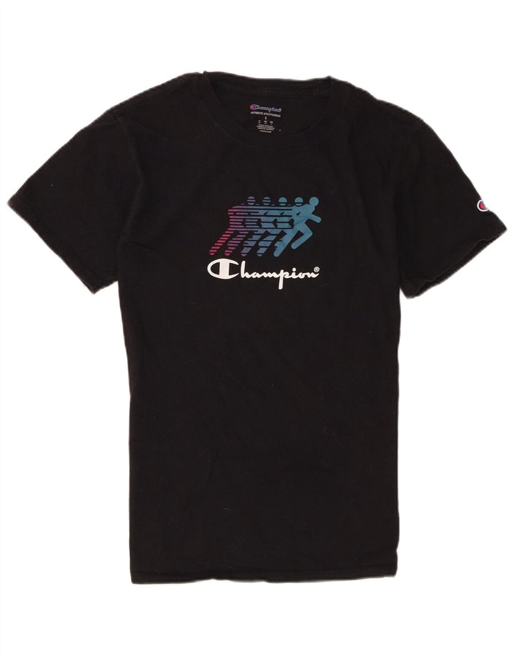 Champion Mens Graphic T-Shirt Top Small Black