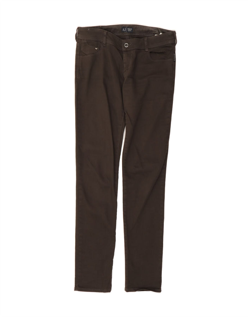ARMANI Womens Skinny Jeans W27 L34 Brown Cotton Vintage Armani and Second-Hand Armani from Messina Hembry 