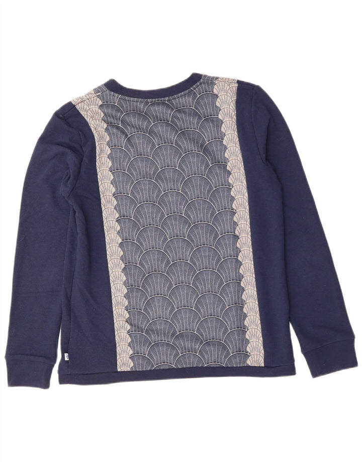 ADIDAS Womens Graphic Sweatshirt Jumper UK 14 Medium Navy Blue Geometric