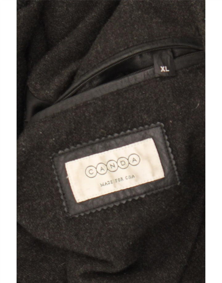 Canda Mens Leather Jacket UK 42 XL Black Leather