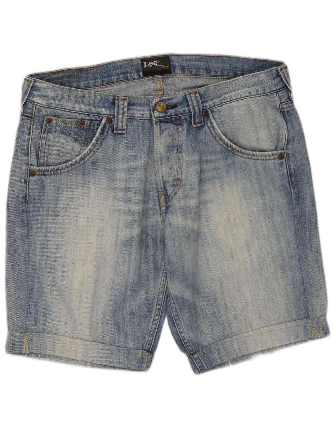 Lee Mens Ripley Denim Shorts W31 Medium Blue Cotton