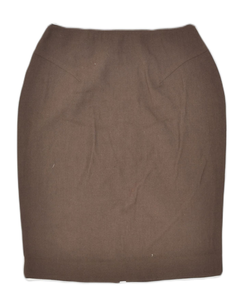 VINTAGE Womens Pencil Skirt IT 40 Small W26 Brown Wool | Vintage Vintage | Thrift | Second-Hand Vintage | Used Clothing | Messina Hembry 