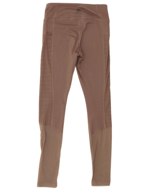 Reebok Womens Leggings UK 4/6 XS  Beige
