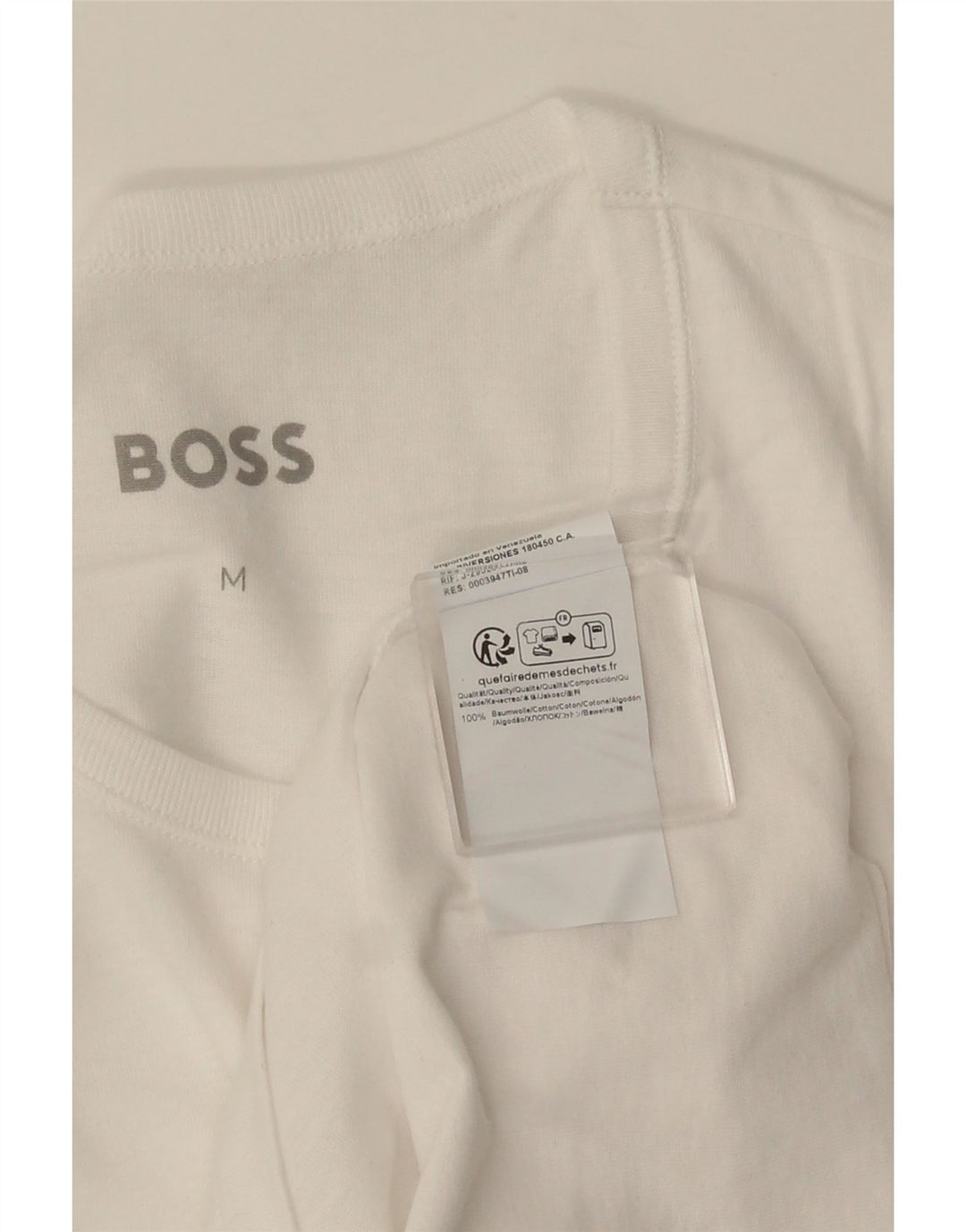 HUGO BOSS Mens T-Shirt Top Medium White Cotton