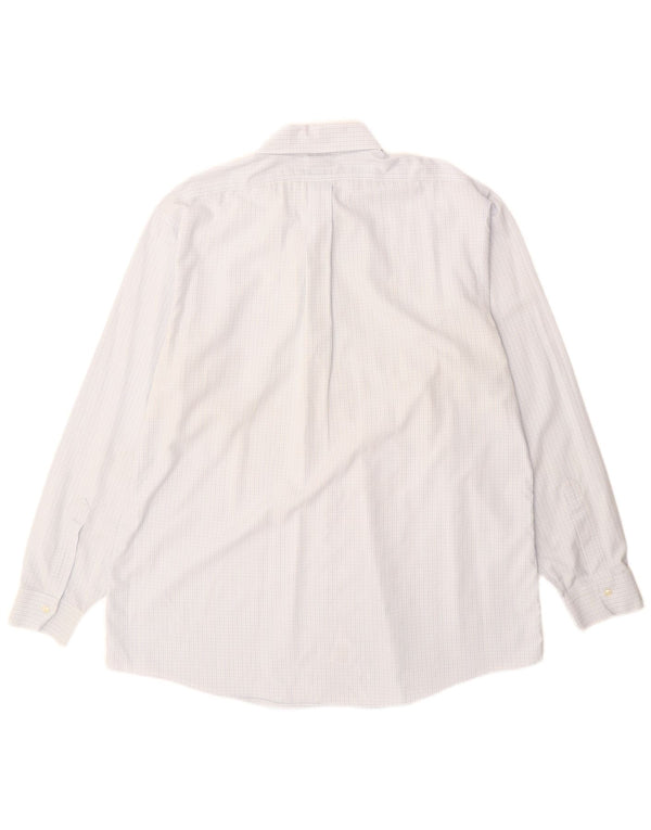 Brooks Brothers Mens Shirt Size 18 2XL Blue Check Cotton