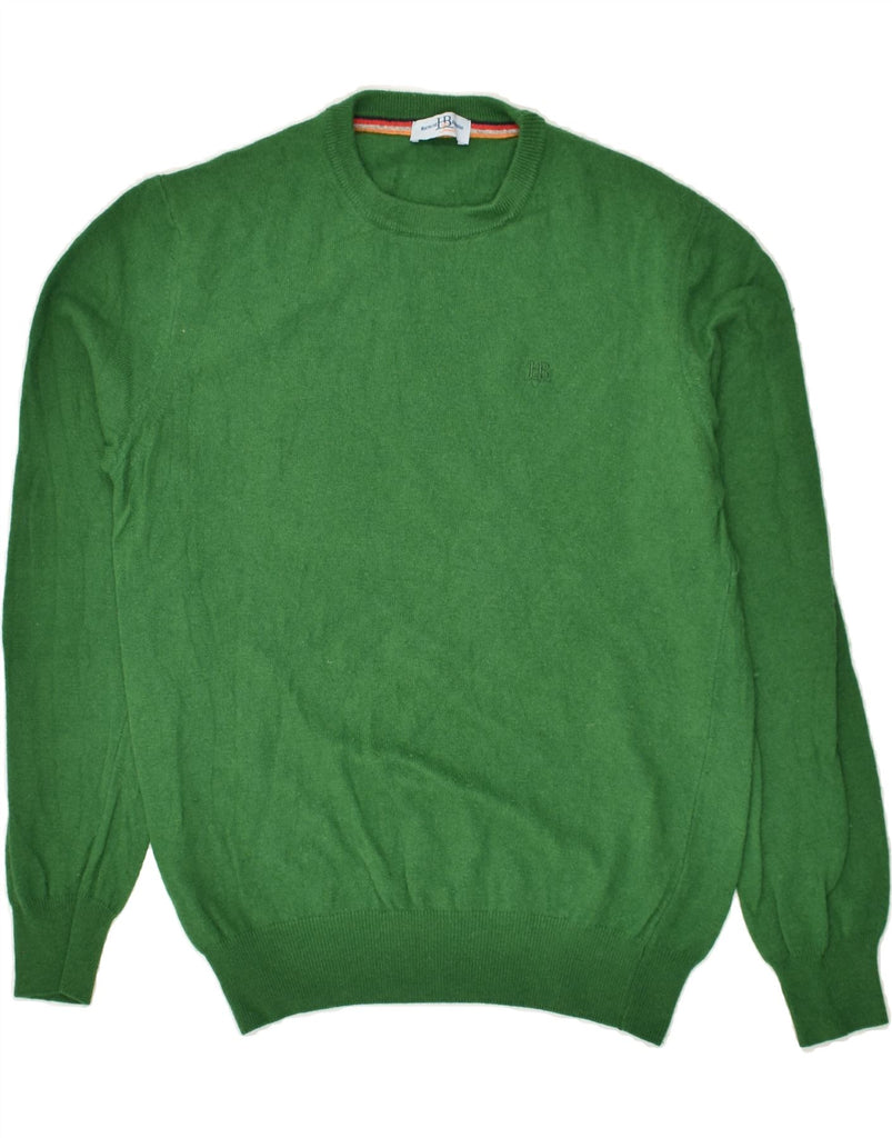 HARMONT & BLAINE Womens Crew Neck Jumper Sweater UK 16 Large Green Viscose | Vintage Harmont & Blaine | Thrift | Second-Hand Harmont & Blaine | Used Clothing | Messina Hembry 