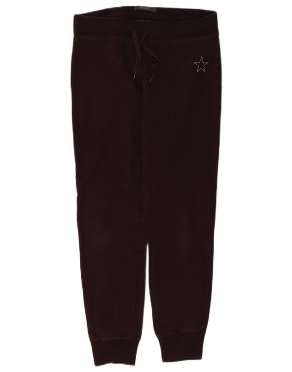 Converse Womens Tracksuit Trousers Joggers UK 12 Medium  Burgundy Cotton