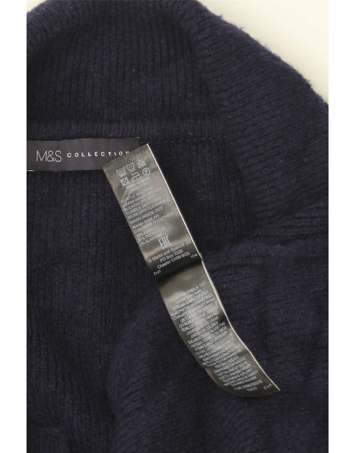 Marks & Spencer Womens Longline Cardigan Sweater UK 16 Large Navy Blue