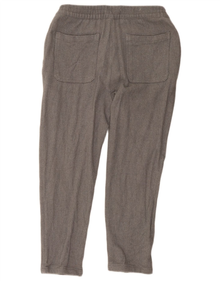Zara Womens Cropped Trousers Large W32 L25 Grey Herringbone Cotton