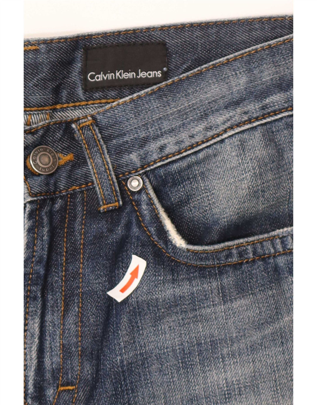 Calvin Klein Mens Straight Jeans W28 L30 Blue Cotton
