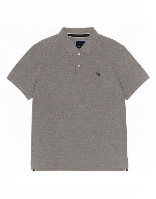 Crew Clothing Mens Polo Shirt Medium Grey Flecked Cotton
