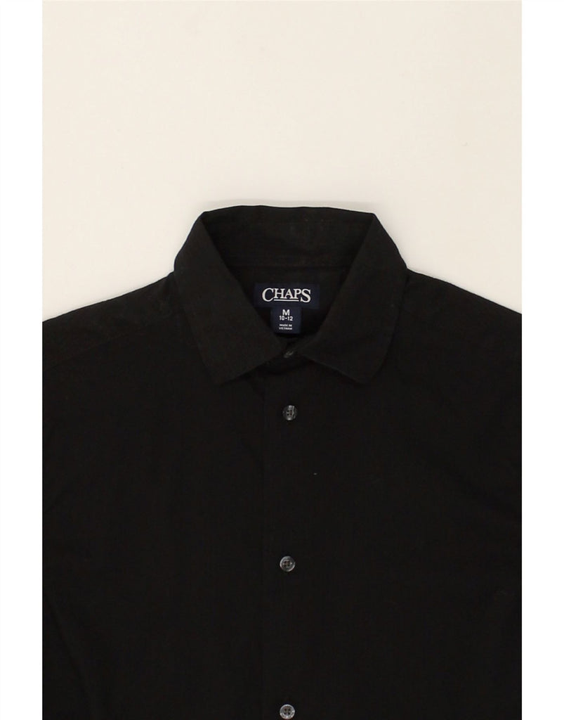 CHAPS Boys Shirt 10-11 Years Medium Black Cotton | Vintage Chaps | Thrift | Second-Hand Chaps | Used Clothing | Messina Hembry 