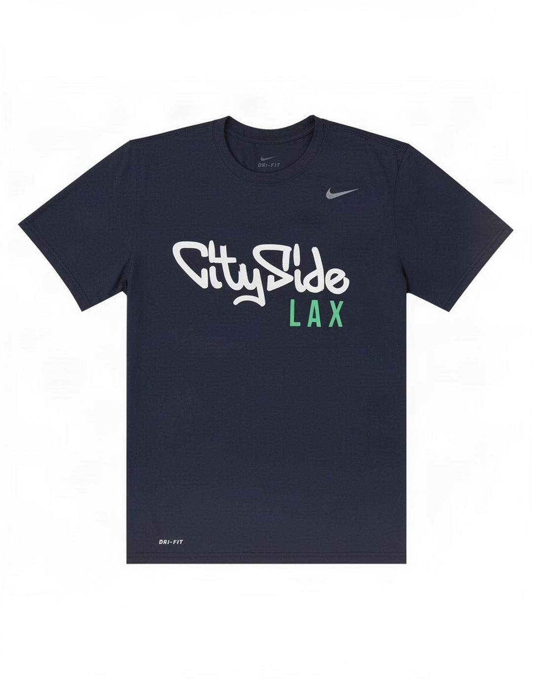 Nike Mens Dri Fit Graphic T-Shirt Top Medium Navy Blue Polyester