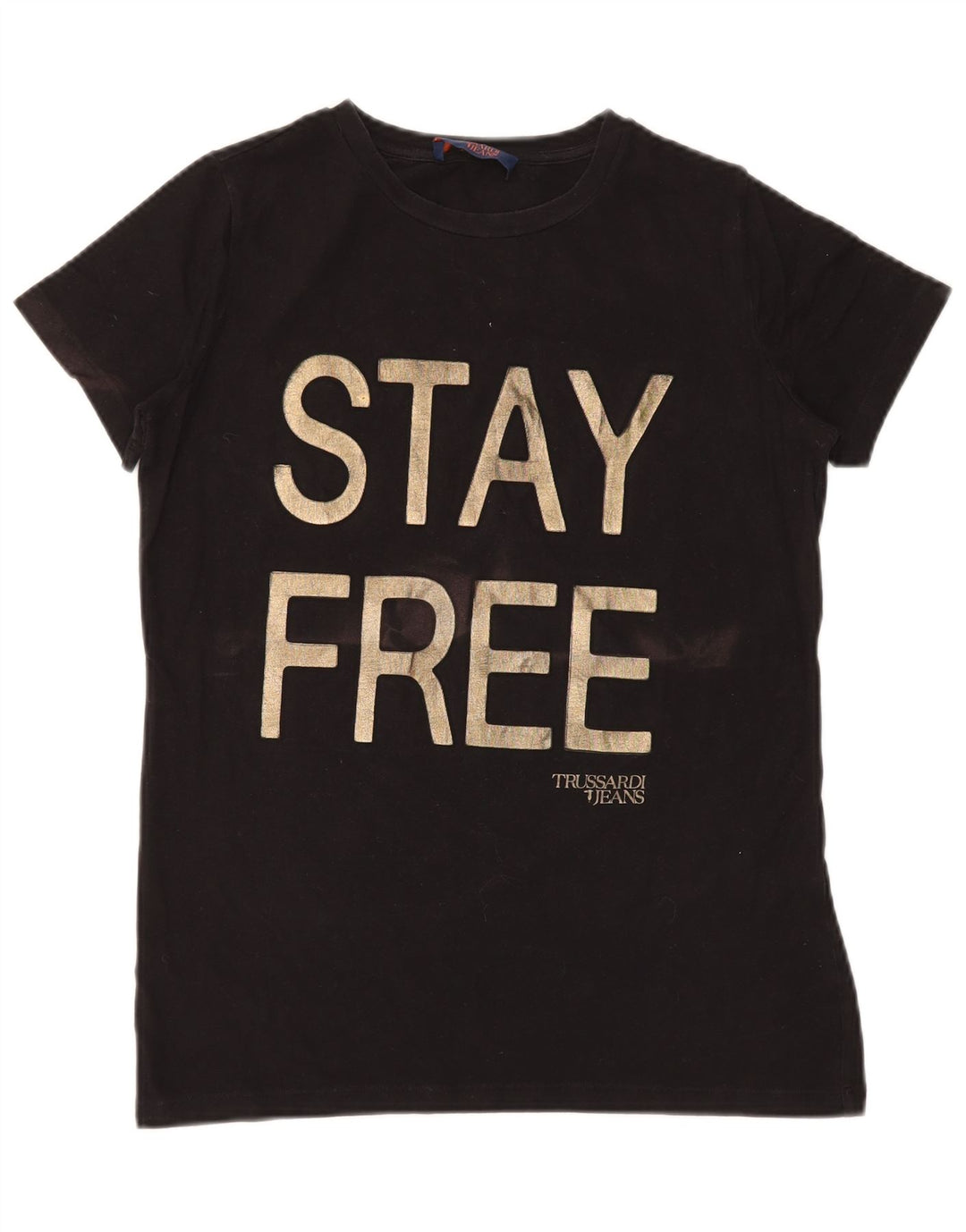 Trussardi Jeans Womens Graphic T-Shirt Top UK 14 Medium Black