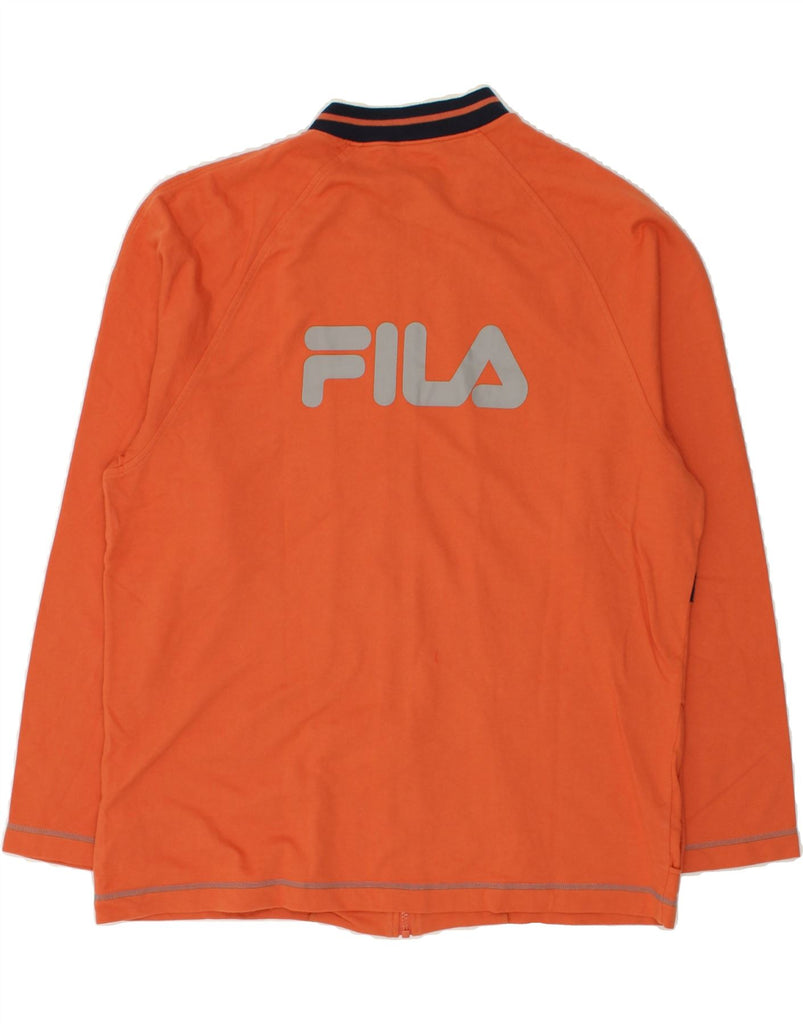 FILA Mens Graphic Tracksuit Top Jacket XL Orange Striped Cotton | Vintage Fila | Thrift | Second-Hand Fila | Used Clothing | Messina Hembry 