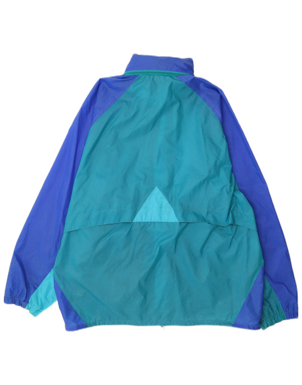 K-Way Mens Hooded Rain Jacket UK 42 XL Blue Colourblock Polyamide