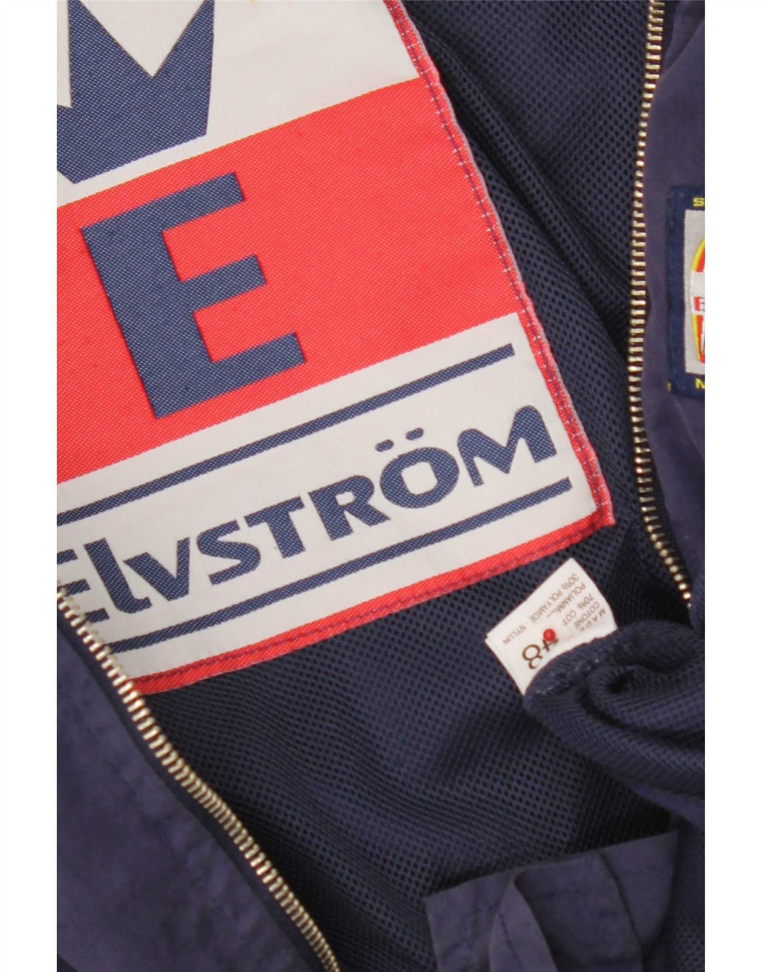 Elvstrom Mens Bomber Jacket IT 48 Medium Navy Blue Cotton