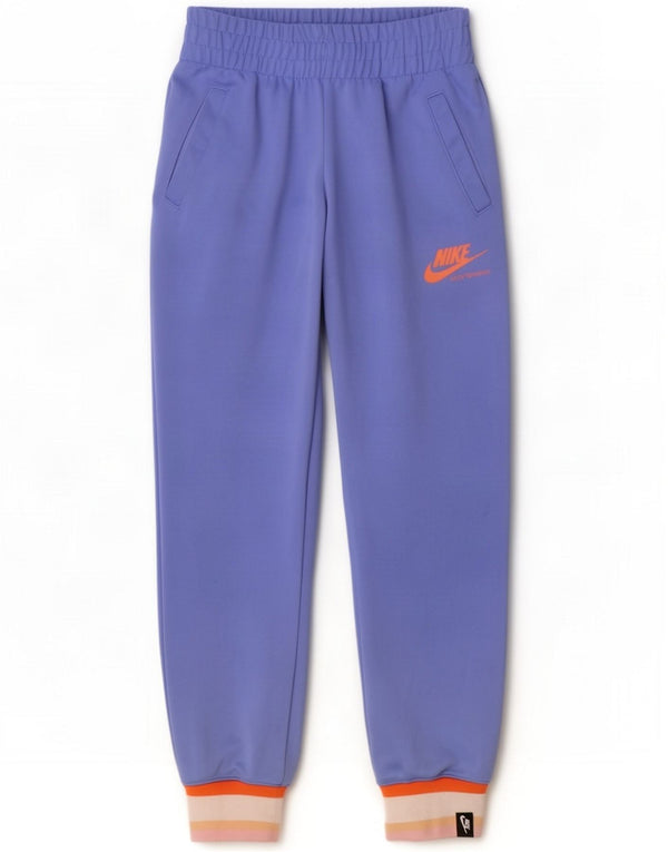 Nike Girls Tracksuit Trousers Joggers 12-13 Years Large Blue Colourblock