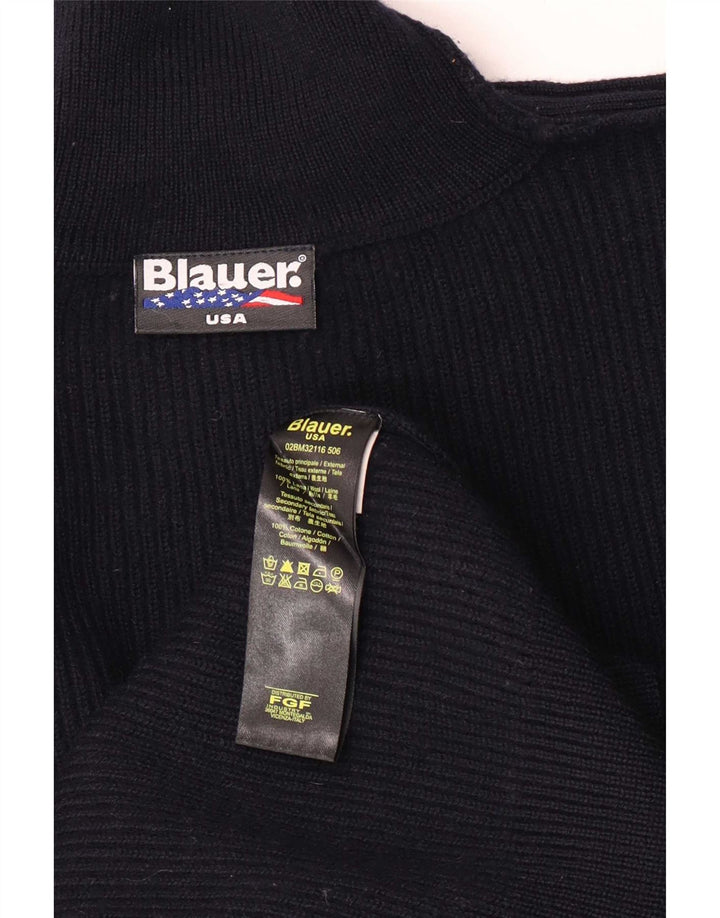 Blauer Mens Turtle Neck Jumper Sweater Medium Navy Blue Wool