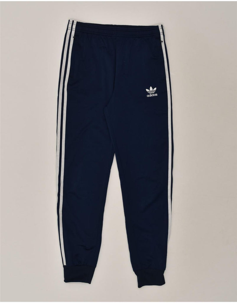 ADIDAS Boys Tracksuit Trousers Joggers 13-14 Years Navy Blue Polyester | Vintage Adidas | Thrift | Second-Hand Adidas | Used Clothing | Messina Hembry 