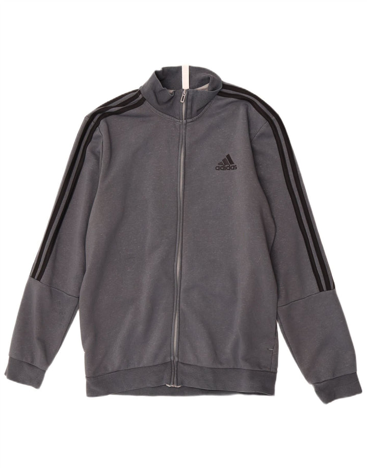 Adidas Mens Tracksuit Top Jacket UK 40/42 Medium Grey Cotton