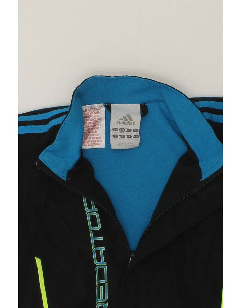 ADIDAS Baby Boys Graphic Tracksuit Top Jacket 6-9 Months Black Polyester | Vintage Adidas | Thrift | Second-Hand Adidas | Used Clothing | Messina Hembry 