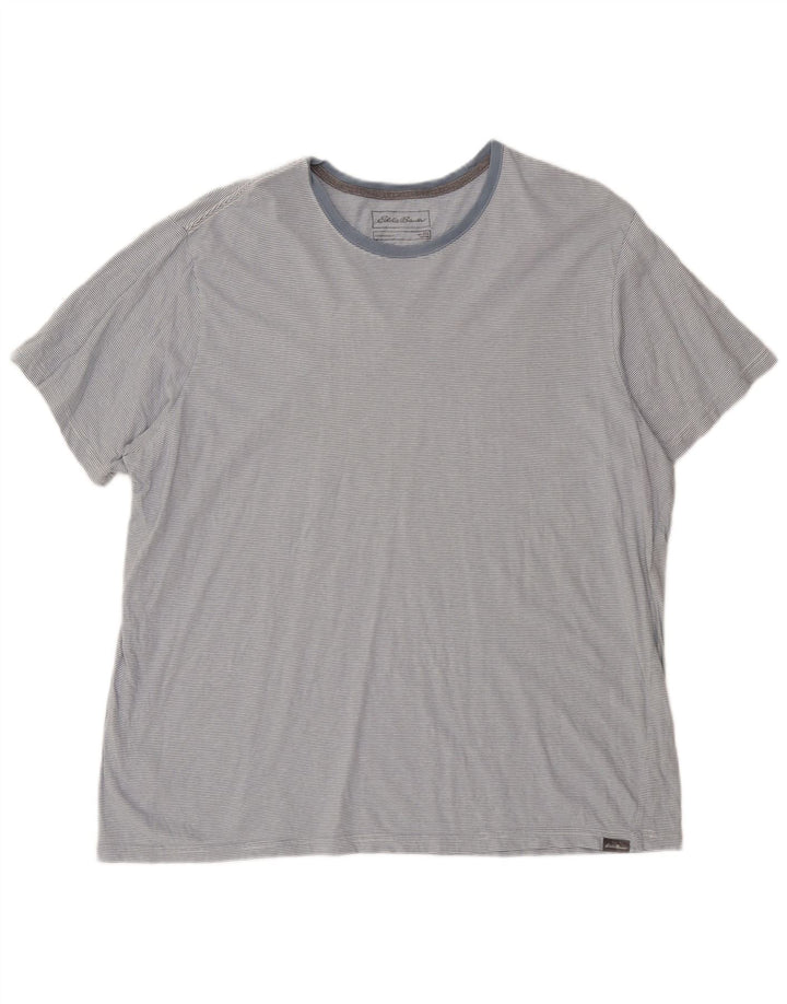 Eddie Bauer Mens T-Shirt Top 2XL Grey Pinstripe Cotton