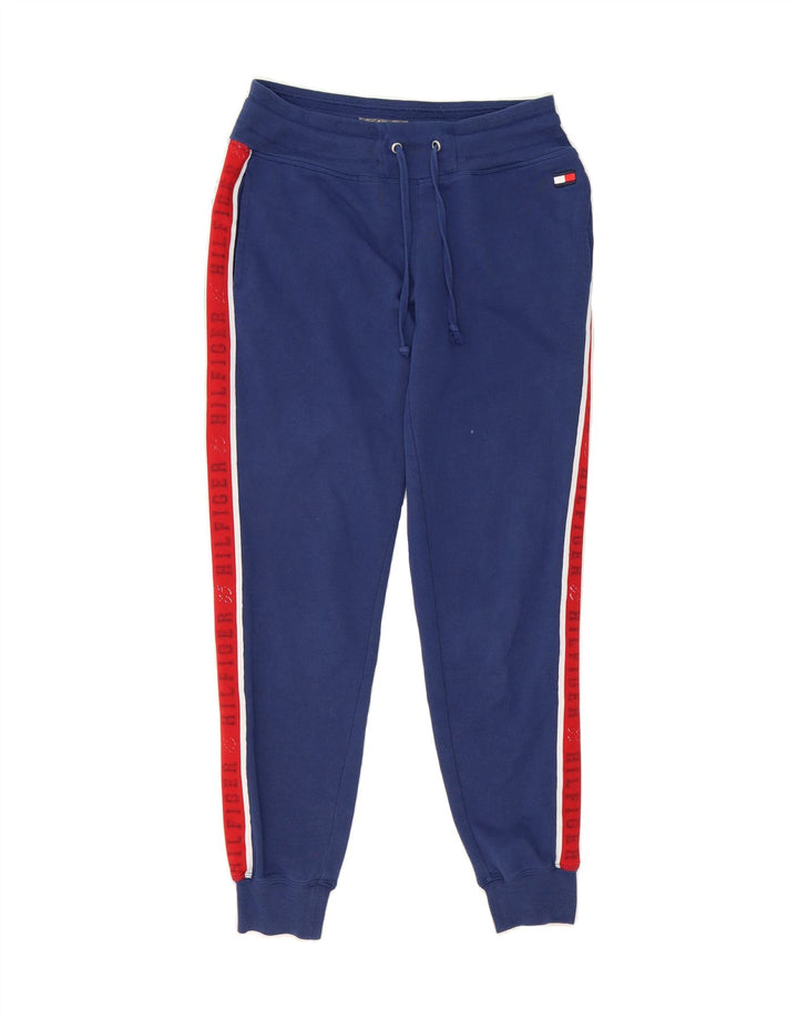 TOMMY HILFIGER Mens Tracksuit Trousers Joggers Small  Blue Colourblock Vintage Tommy Hilfiger and Second-Hand Tommy Hilfiger from Messina Hembry 