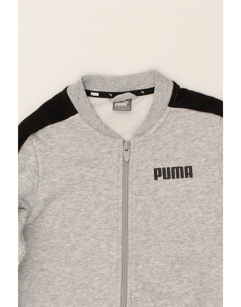 PUMA Boys Tracksuit Top Jacket 11-12 Years Grey Colourblock Cotton | Vintage Puma | Thrift | Second-Hand Puma | Used Clothing | Messina Hembry 