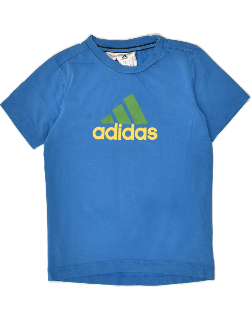 ADIDAS Boys Climalite Graphic T-Shirt Top 7-8 Years Blue Cotton | Vintage Adidas | Thrift | Second-Hand Adidas | Used Clothing | Messina Hembry 