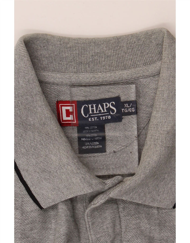 CHAPS Mens Polo Shirt XL Grey Cotton Vintage Chaps and Second-Hand Chaps from Messina Hembry 