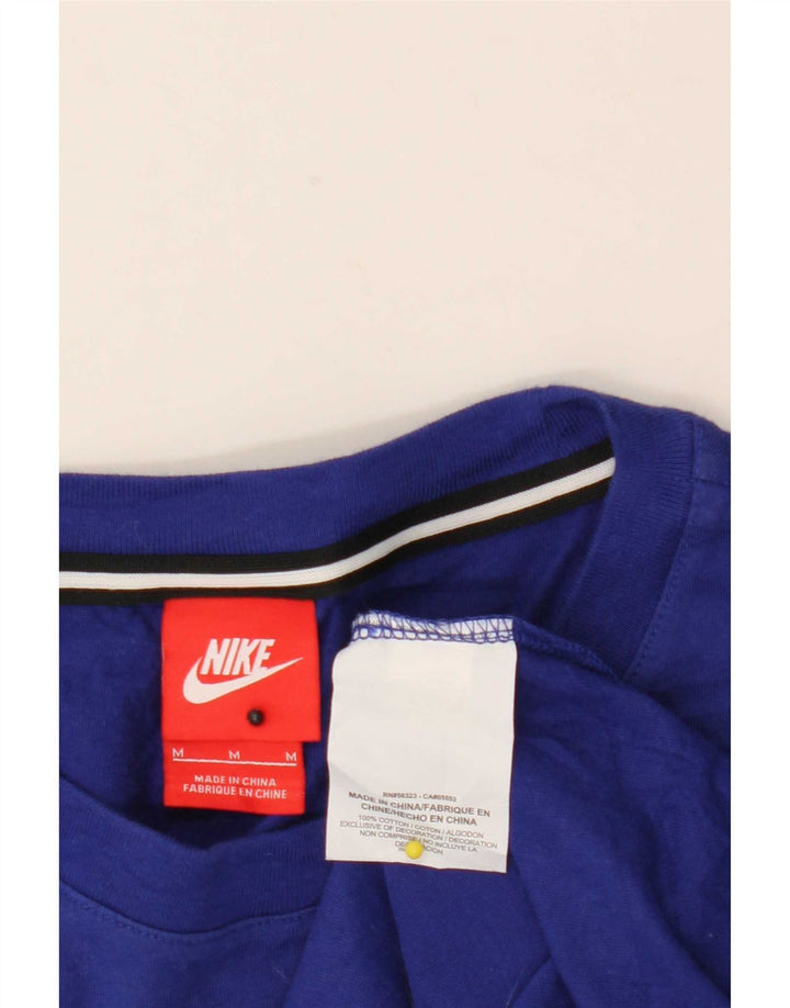 Nike Mens Graphic Top 3/4 Sleeve Medium Blue Striped Cotton