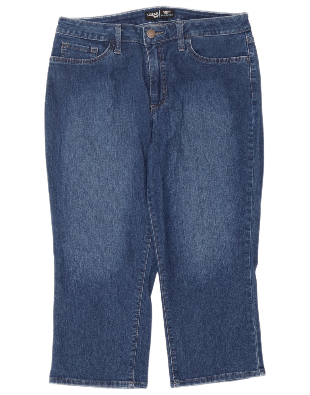 Lee Womens Mid Rise Capri Jeans W32 L21 Blue