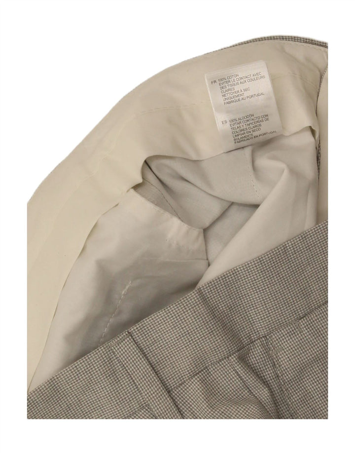 Reiss Mens Slim Suit Trousers W32 L33 Grey Houndstooth Cotton