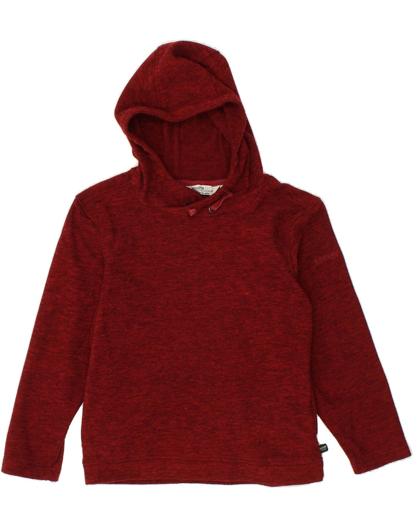 REGATTA Girls Hoodie Jumper 12-13 Years Burgundy Flecked Polyester | Vintage Regatta | Thrift | Second-Hand Regatta | Used Clothing | Messina Hembry 