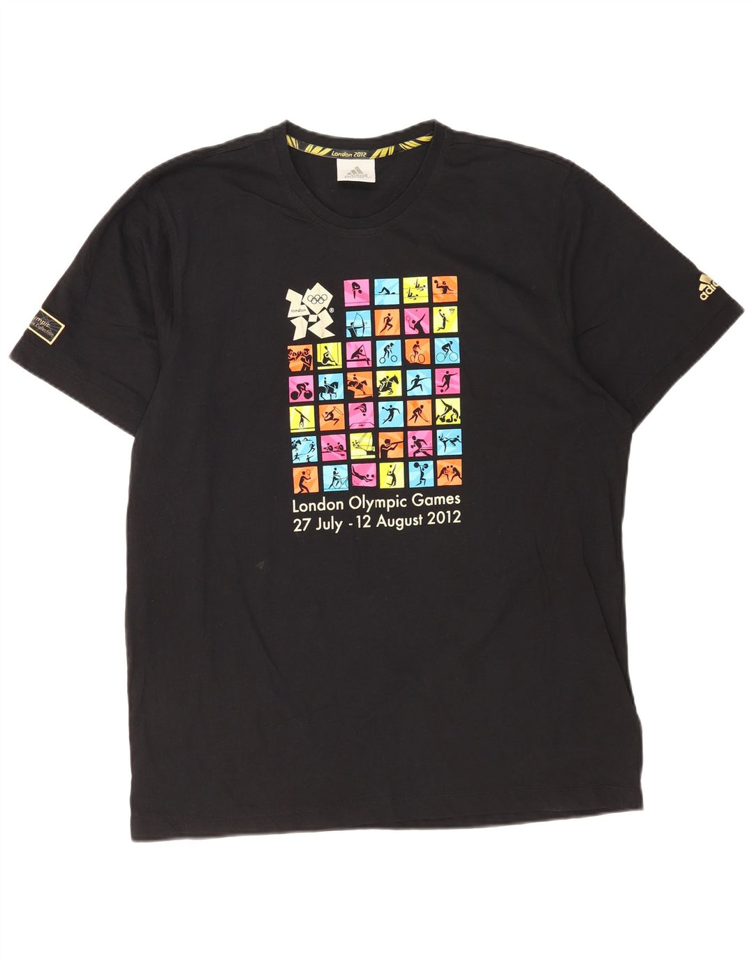 Adidas Mens Graphic T-Shirt Top Large Black Cotton