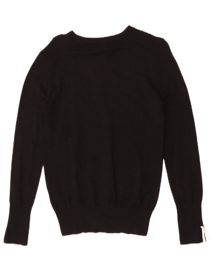 Zara Womens Boat Neck Jumper Sweater UK 12 Medium Black Viscose
