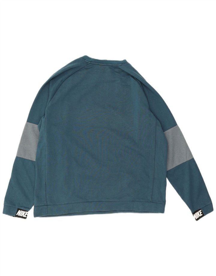 Nike Mens Sweatshirt Jumper Large Blue Colourblock