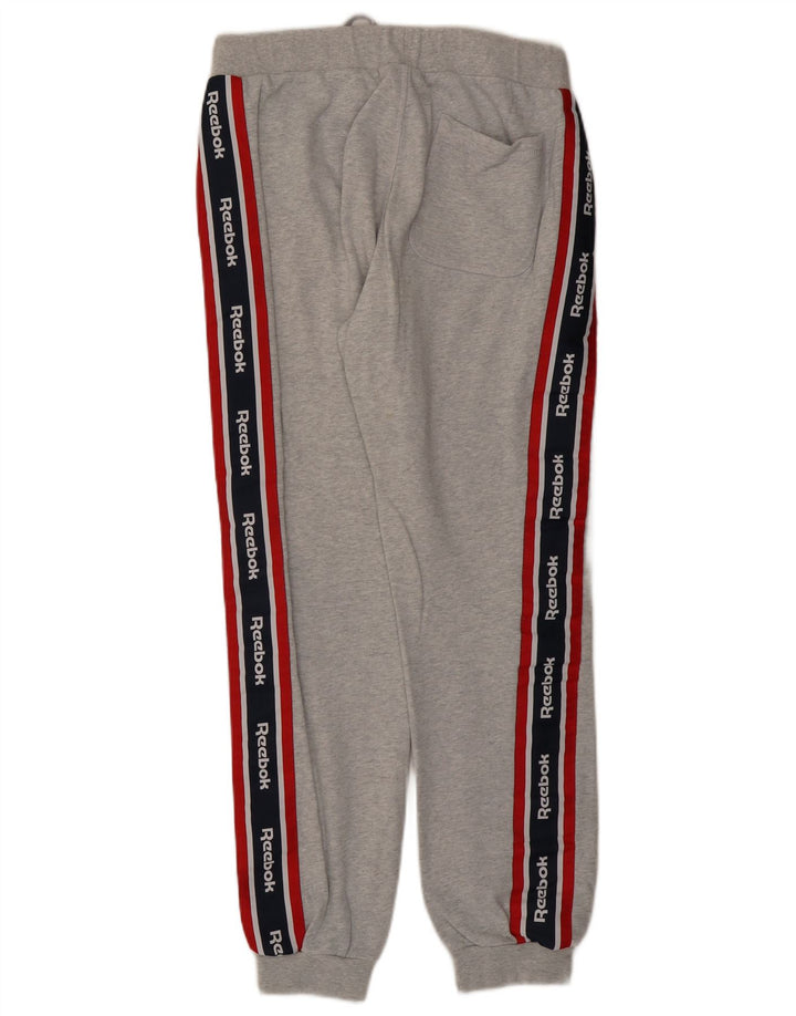 Reebok Mens Graphic Tracksuit Trousers Joggers Medium Grey Colourblock